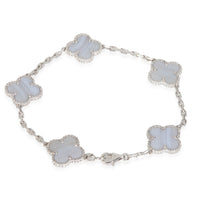 White Gold Chalcedony Vintage Alhambra Bracelet