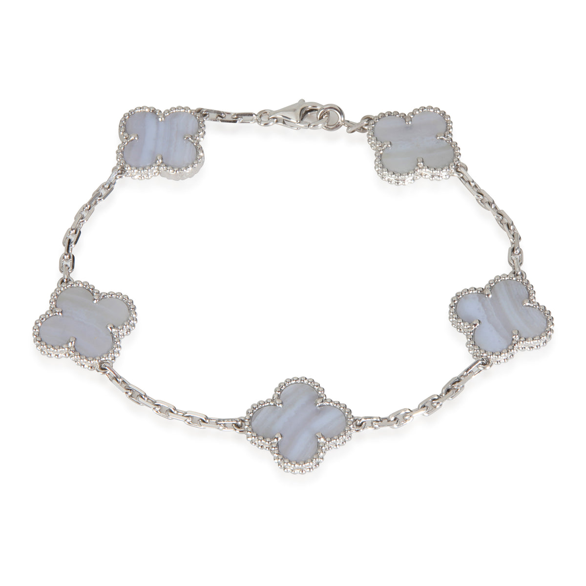 White Gold Chalcedony Vintage Alhambra Bracelet