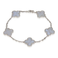 White Gold Chalcedony Vintage Alhambra Bracelet