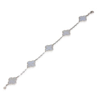 White Gold Chalcedony Vintage Alhambra Bracelet