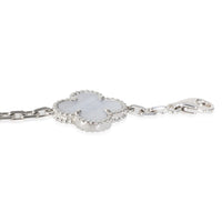 White Gold Chalcedony Vintage Alhambra Bracelet