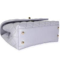 21K Purple Quilted Caviar Mini Coco Handle Flap Handbag