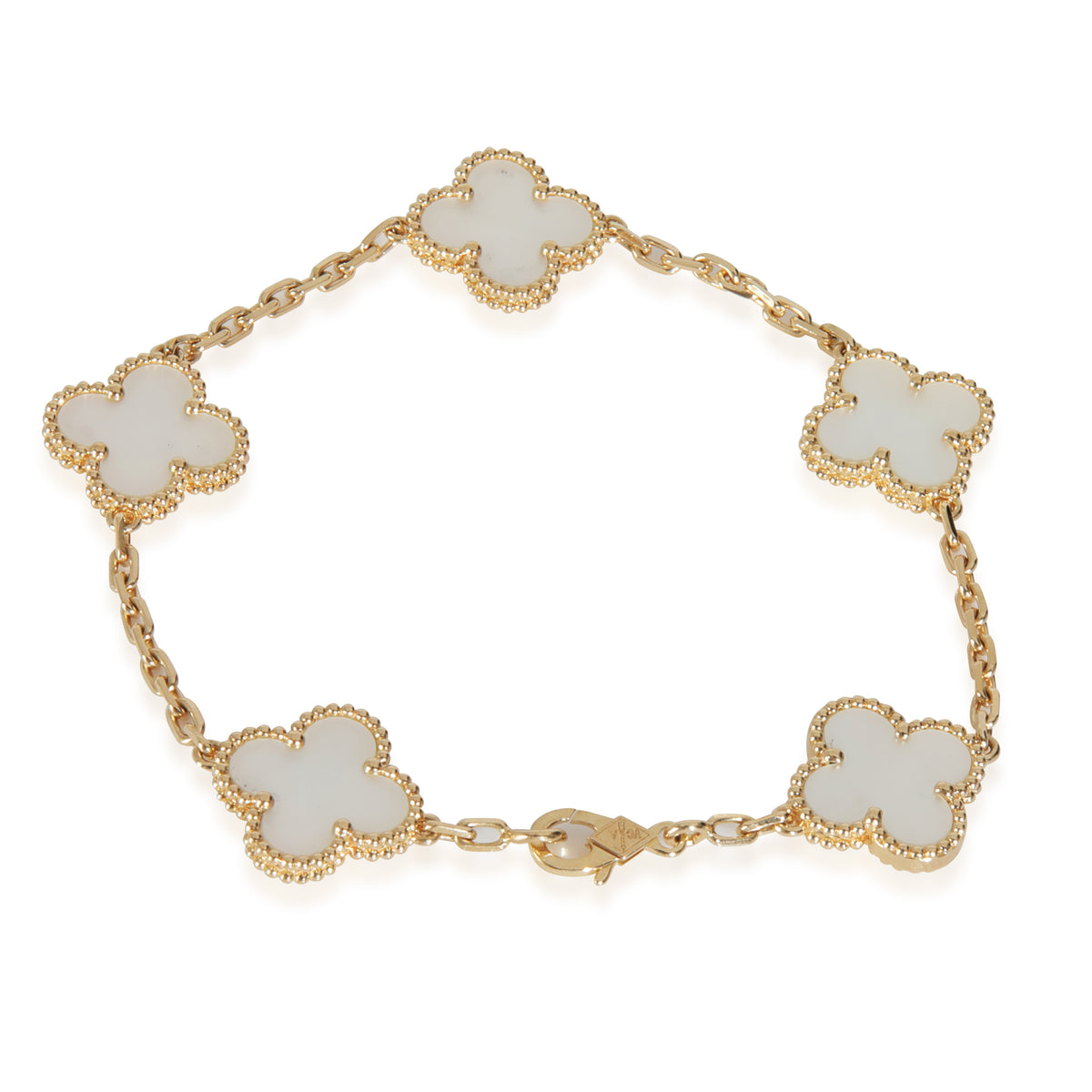 Yellow Gold Mother Of Pearl Vintage Alhambra Bracelet