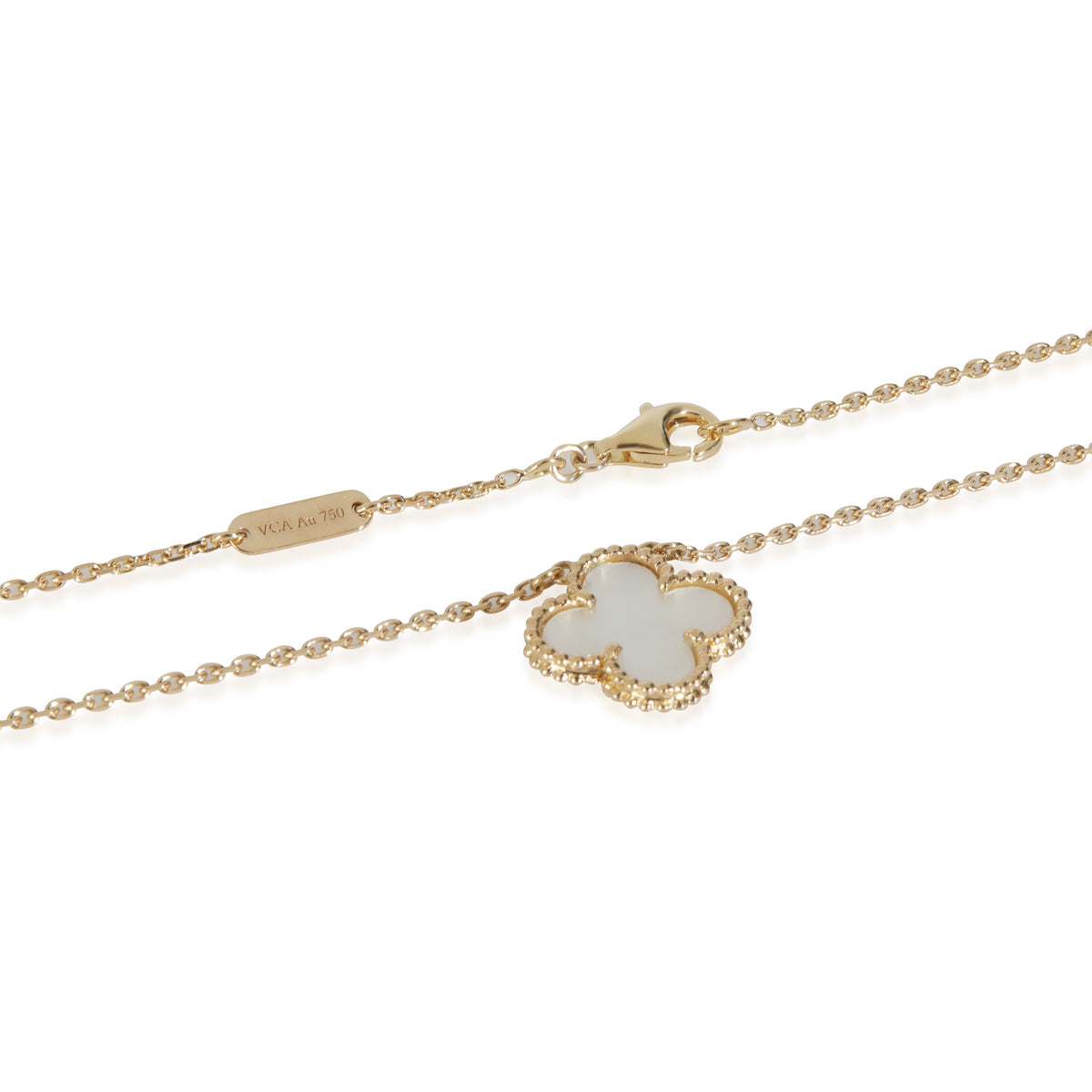 Yellow Gold Mother Of Pearl Vintage Alhambra Pendant