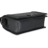 Dark Grey Quilted Lambskin Old Medium Boy Bag