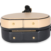 Louis Vuitton Black Beige Calfskin Petite Boite Chapeau Handbag stamp