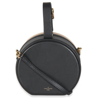 Louis Vuitton Black Beige Calfskin Petite Boite Chapeau Handbag bv