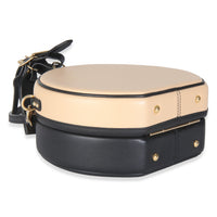 Louis Vuitton Black Beige Calfskin Petite Boite Chapeau Handbag clasp