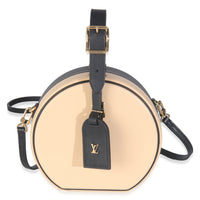 Louis Vuitton Black Beige Calfskin Petite Boite Chapeau Handbag fv