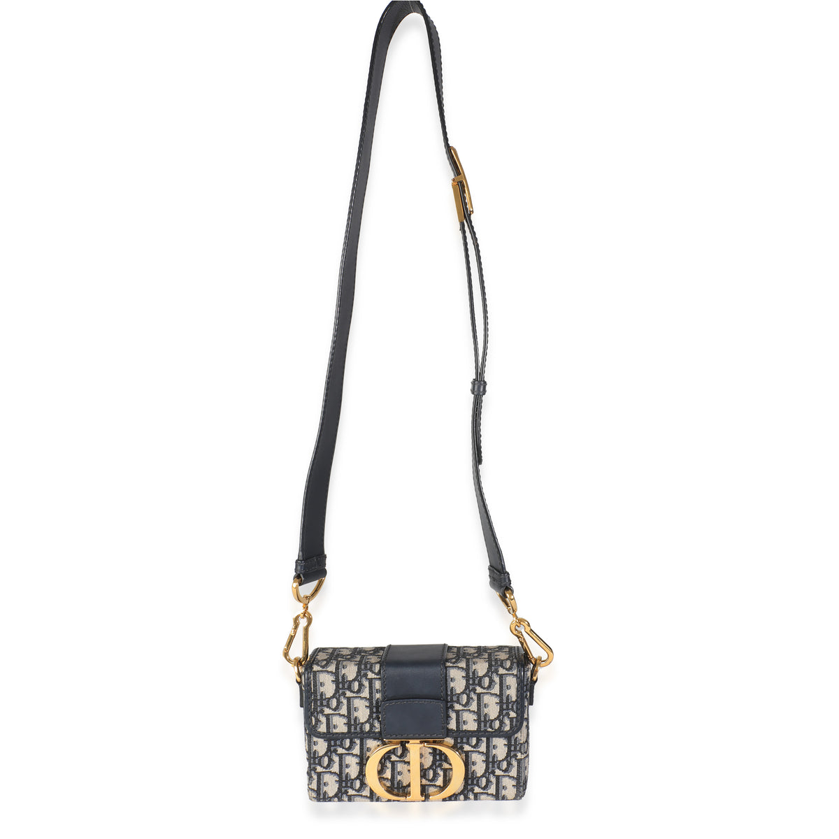 Blue Oblique Canvas 30 Montaigne Box Bag