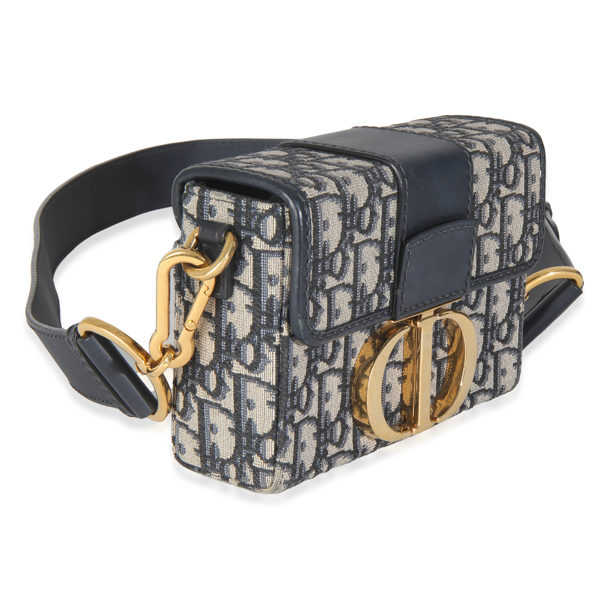 Blue Oblique Canvas 30 Montaigne Box Bag