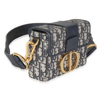 Blue Oblique Canvas 30 Montaigne Box Bag