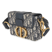 Blue Oblique Canvas 30 Montaigne Box Bag