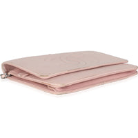 Pink Quilted Caviar Timeless CC Classic Wallet On Chain