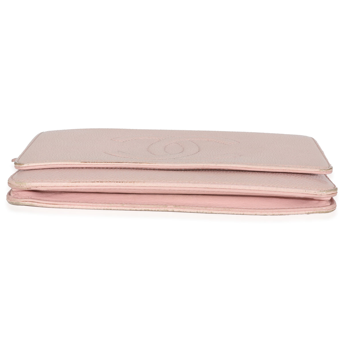Pink Quilted Caviar Timeless CC Classic Wallet On Chain