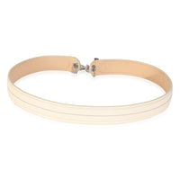 Christian Dior Vintage White Leather CD Charm Waist Belt pv