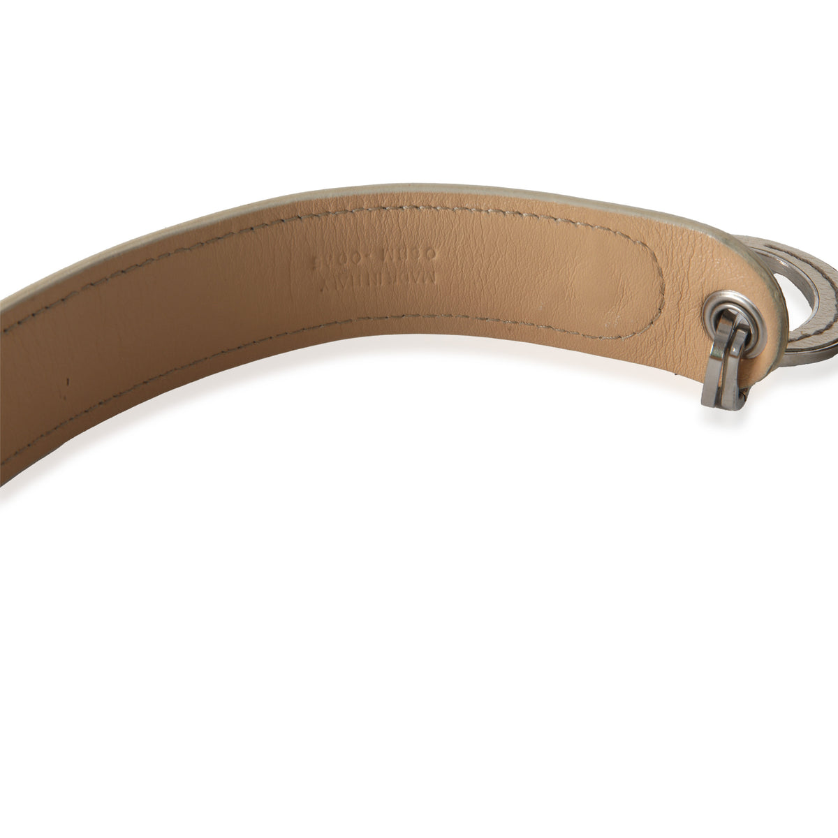 Vintage White Leather CD Charm Waist Belt