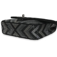 Chanel Black Strass CC Chevron Mini Flap Bag Handbag box