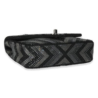 Black Strass CC Chevron Mini Flap Bag
