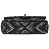 Black Strass CC Chevron Mini Flap Bag