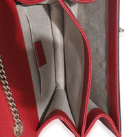 Red Dollar Calfskin Small Interlocking Chain Bag