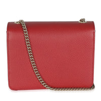 Red Dollar Calfskin Small Interlocking Chain Bag