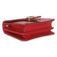 Red Dollar Calfskin Small Interlocking Chain Bag