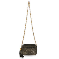 Chanel Vintage Metallic Green Quilted Lambskin Tassel Camera Bag Handbag av