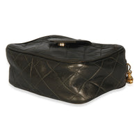 Chanel Vintage Metallic Green Quilted Lambskin Tassel Camera Bag Handbag box