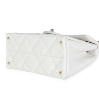 White Quilted Caviar Retro Twist Mini Flap Handbag