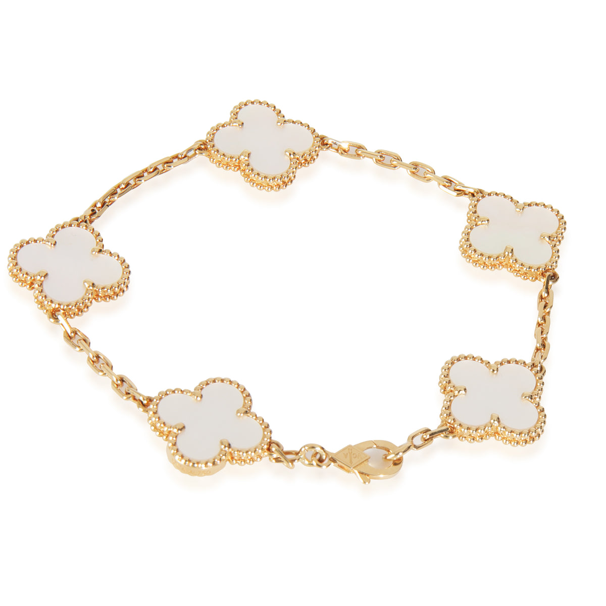 Yellow Gold Mother Of Pearl Vintage Alhambra Bracelet