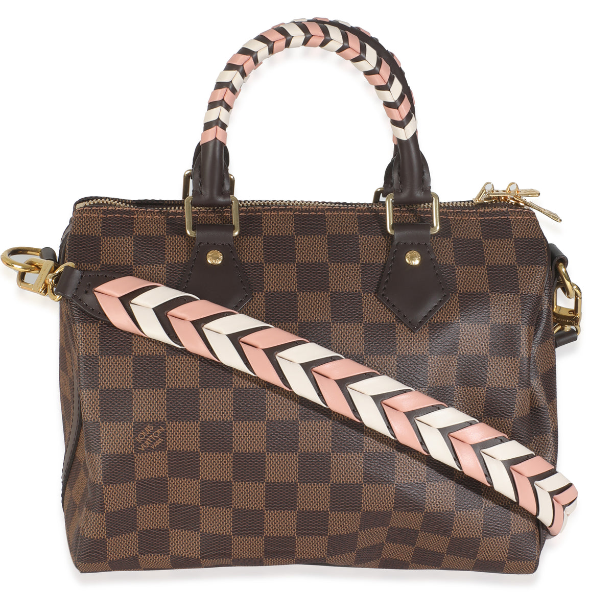 Damier Ebene Canvas Braided Speedy Bandouliere 25