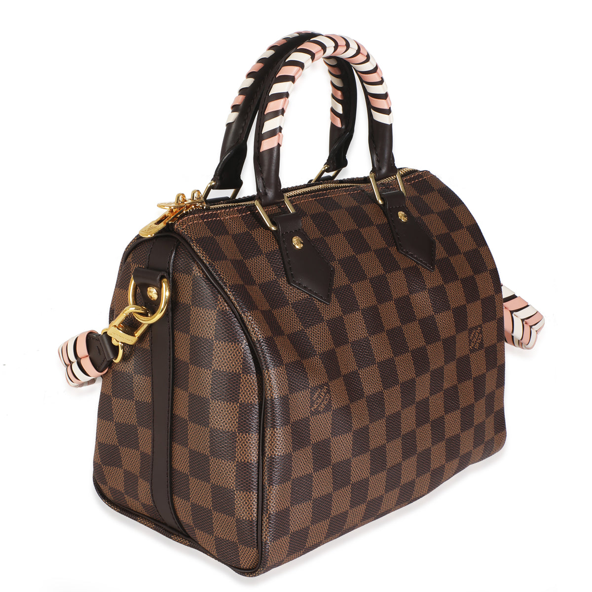 Damier Ebene Canvas Braided Speedy Bandouliere 25