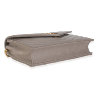 Grey Calfskin Chevron Cassandre Envelope Chain Wallet