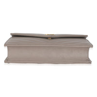 Grey Calfskin Chevron Cassandre Envelope Chain Wallet