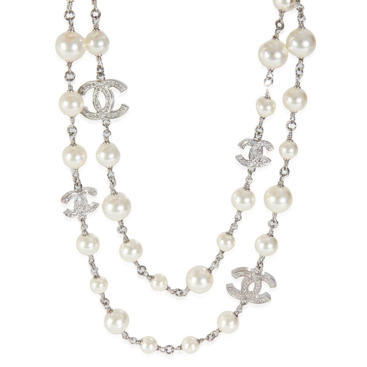2019 Faux Pearl & Strass CC Necklace