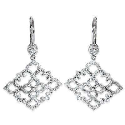 White Gold Diamond Lace Earrings