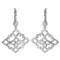 White Gold Diamond Lace Earrings