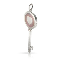 Sterling Silver  Lavender Enamel Heart Key Pendant