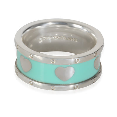 Sterling Silver  Enamel Heart Band