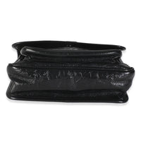 Black Crinkled Calfskin Matelasse Baby Niki Chain Satchel