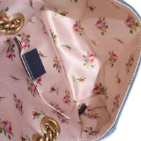 Blue Matelasse Denim GG Marmont Pearly Shoulder Bag