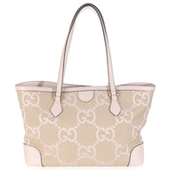 Pink Monogram Jumbo GG Textured Calfskin Medium Ophidia Shopping Tote