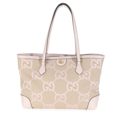 Pink Monogram Jumbo GG Textured Calfskin Medium Ophidia Shopping Tote