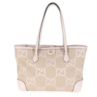 Pink Monogram Jumbo GG Textured Calfskin Medium Ophidia Shopping Tote