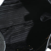 Black Vitello Daino Small Tote Bag