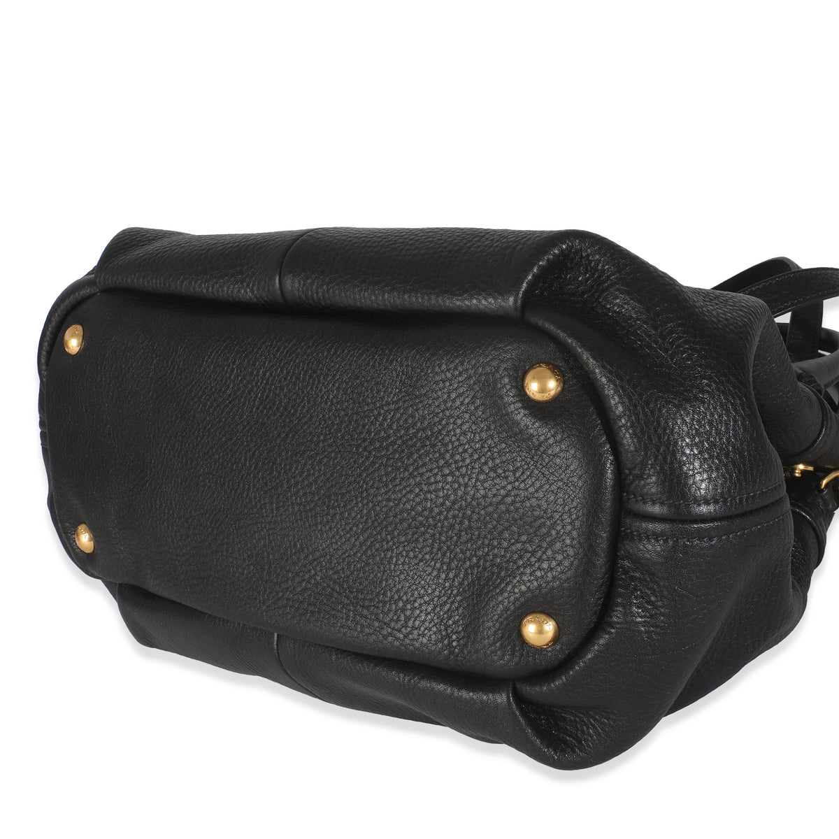 Black Vitello Daino Small Tote Bag