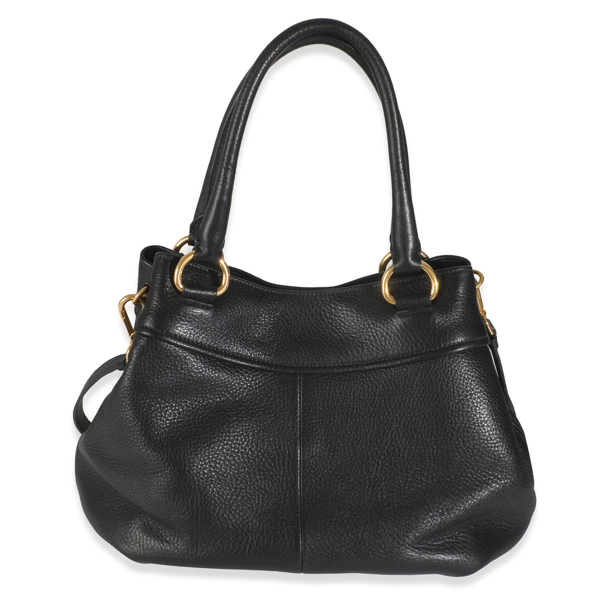 Black Vitello Daino Small Tote Bag