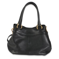 Black Vitello Daino Small Tote Bag