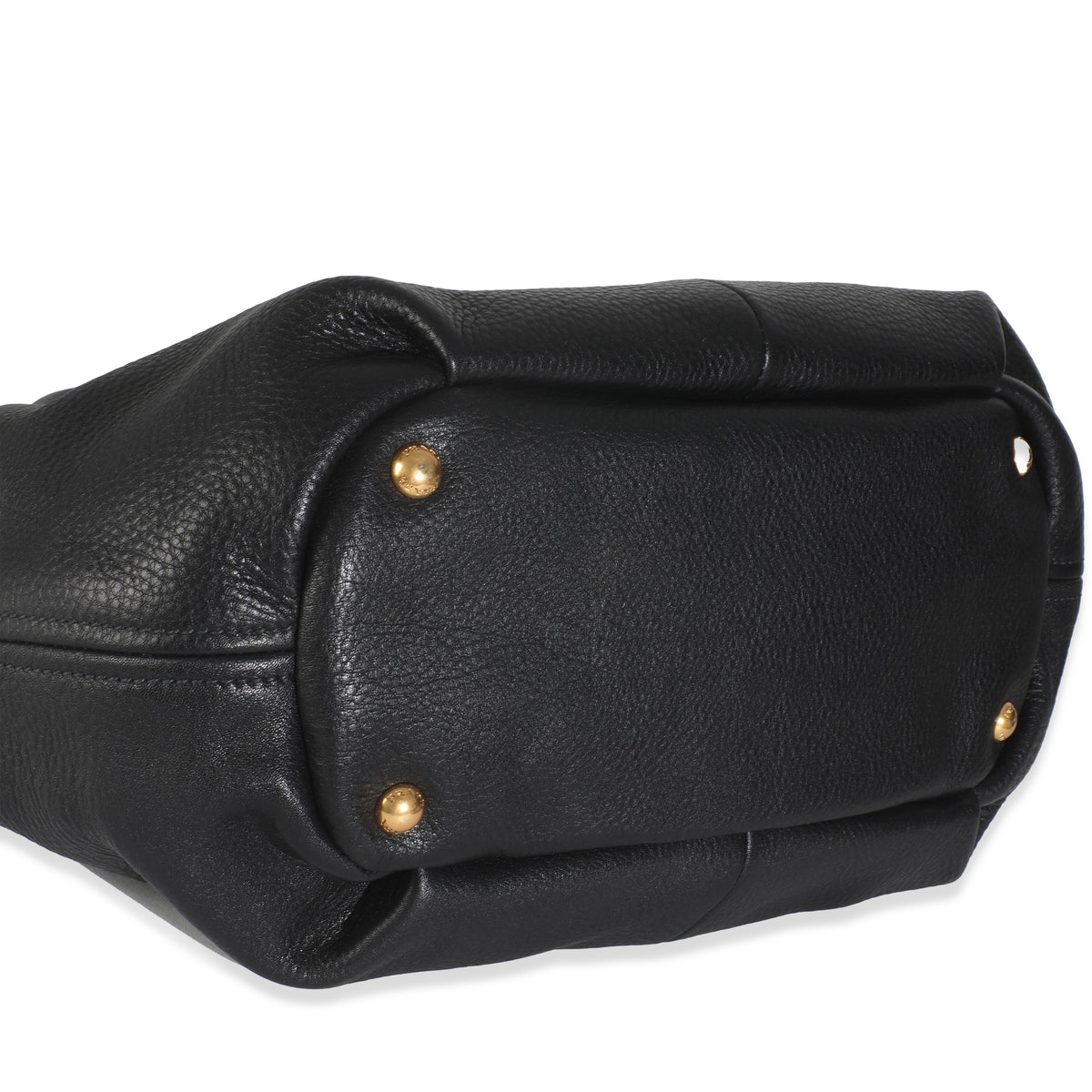 Black Vitello Daino Small Tote Bag